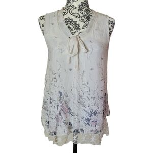 Via Signoria Made In Italy silk sleeveless blouse size small